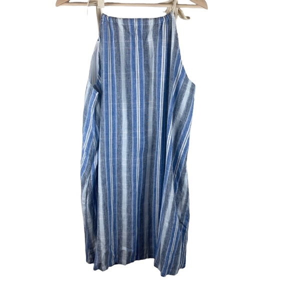 Abercrombie & Fitch Blue Stripe Linen Blend Shift Dress New - Picture 6 of 7